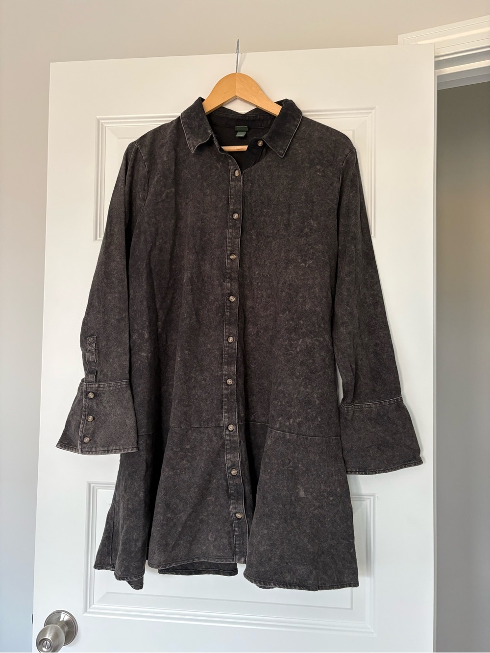 Wild Fable Black Button-Front 100% Cotton Tunic Women’s Size Large